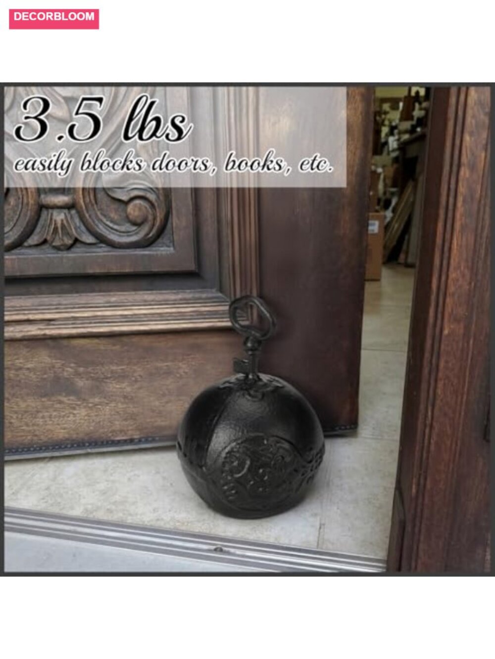 Cast Iron Decorative Key Door Stop Heavy Duty Antique Office Home - Picture 3 of 6